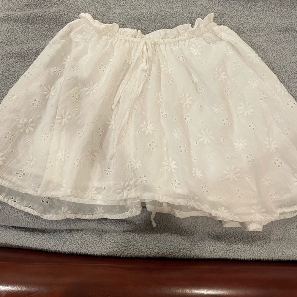 Aerie White Eyelet Mini Skirt, Size XS